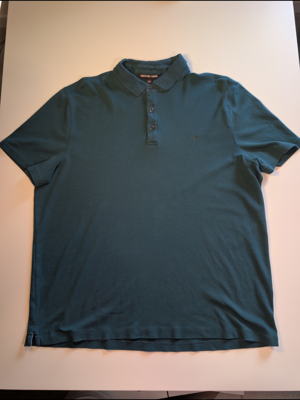 Michael Kors Mens XL Polo Shirt Hunter Green Short Sleeve 100% Cotton MK Logo